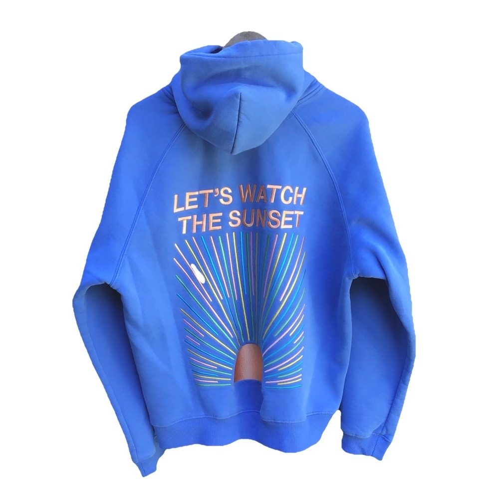 Dandy Worldwide Lets Watch The Sunset Hoodie Sweater Blue Womens Large Pullover